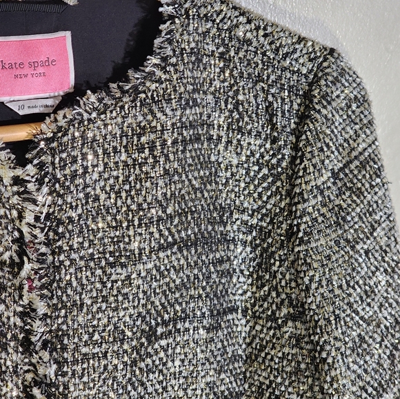 Kate Spade Chic Black and White Tweed Jacket - Picture 3 of 6